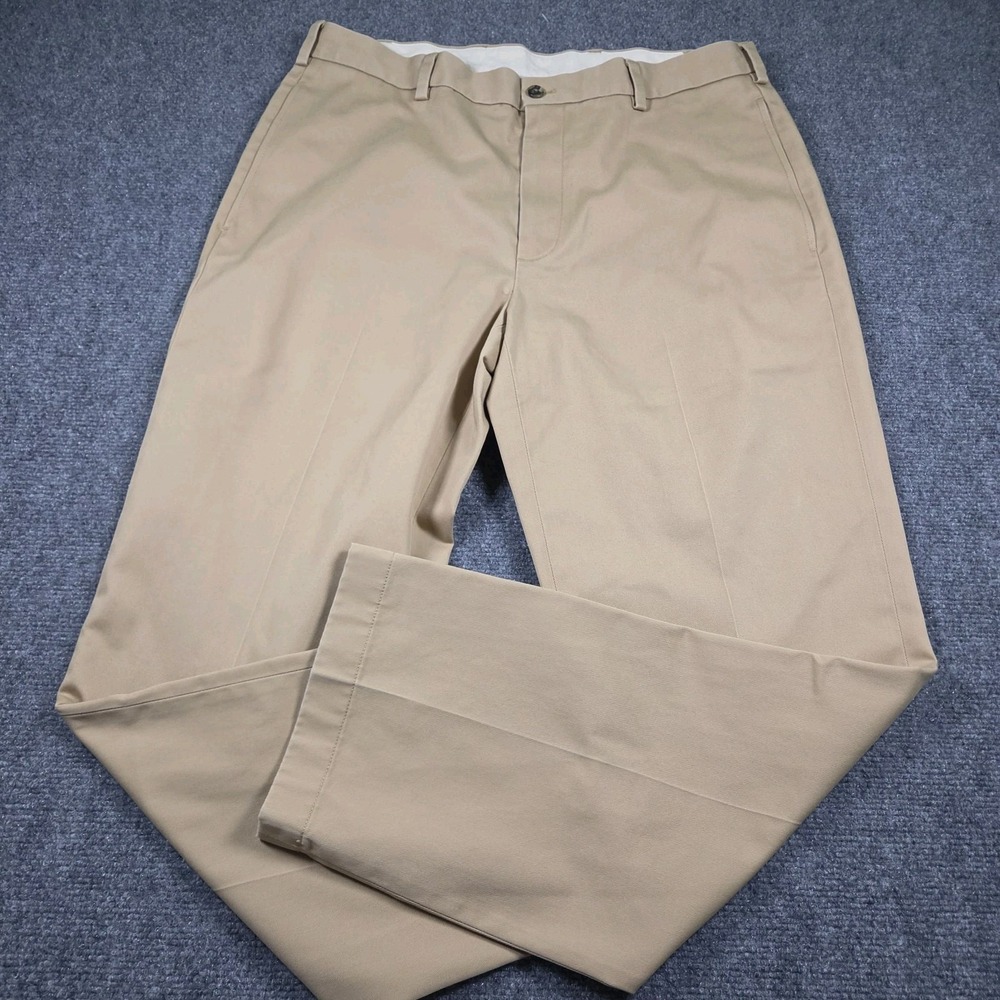 Brooks Brothers Pants Mens 35x30 100% Cotton Beige Advantage Chino Clark Fit